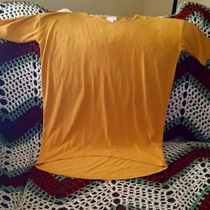 Lularoe t-shirt Mustard Yellow Irma Classic Slinky Professional Office Wear